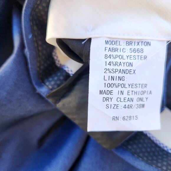 Savile Row Men's Navy Brixton Extra Slim Fit Formal Dress Pants Size 38W 34L - Picture 6 of 7